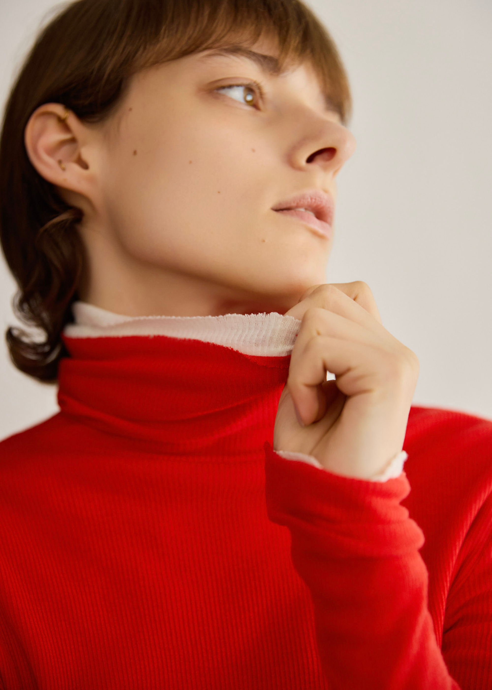 カシミヤ混タートルネックカットソー (3枚セット)