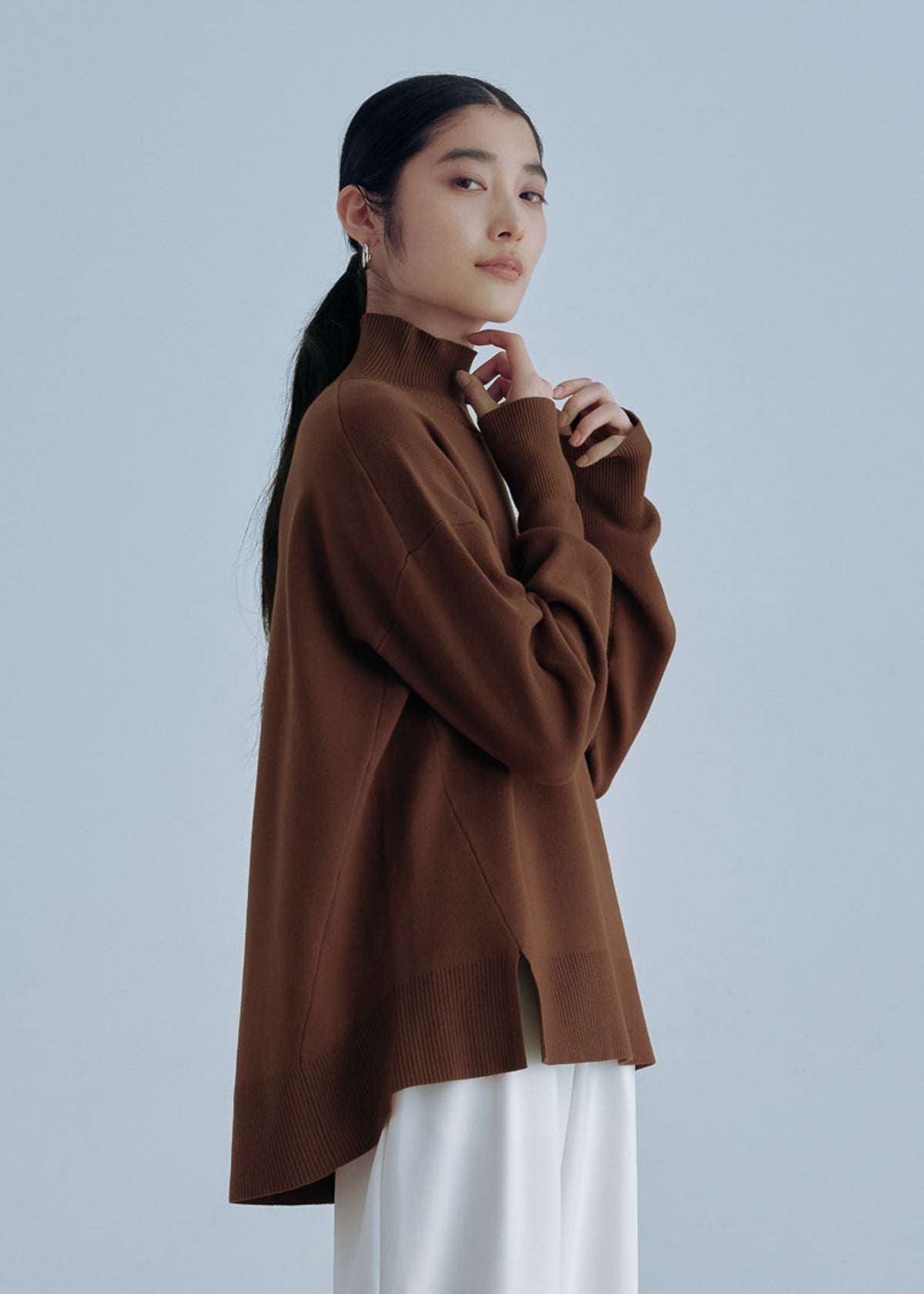 美フォルムハイネックニットプルオーバー