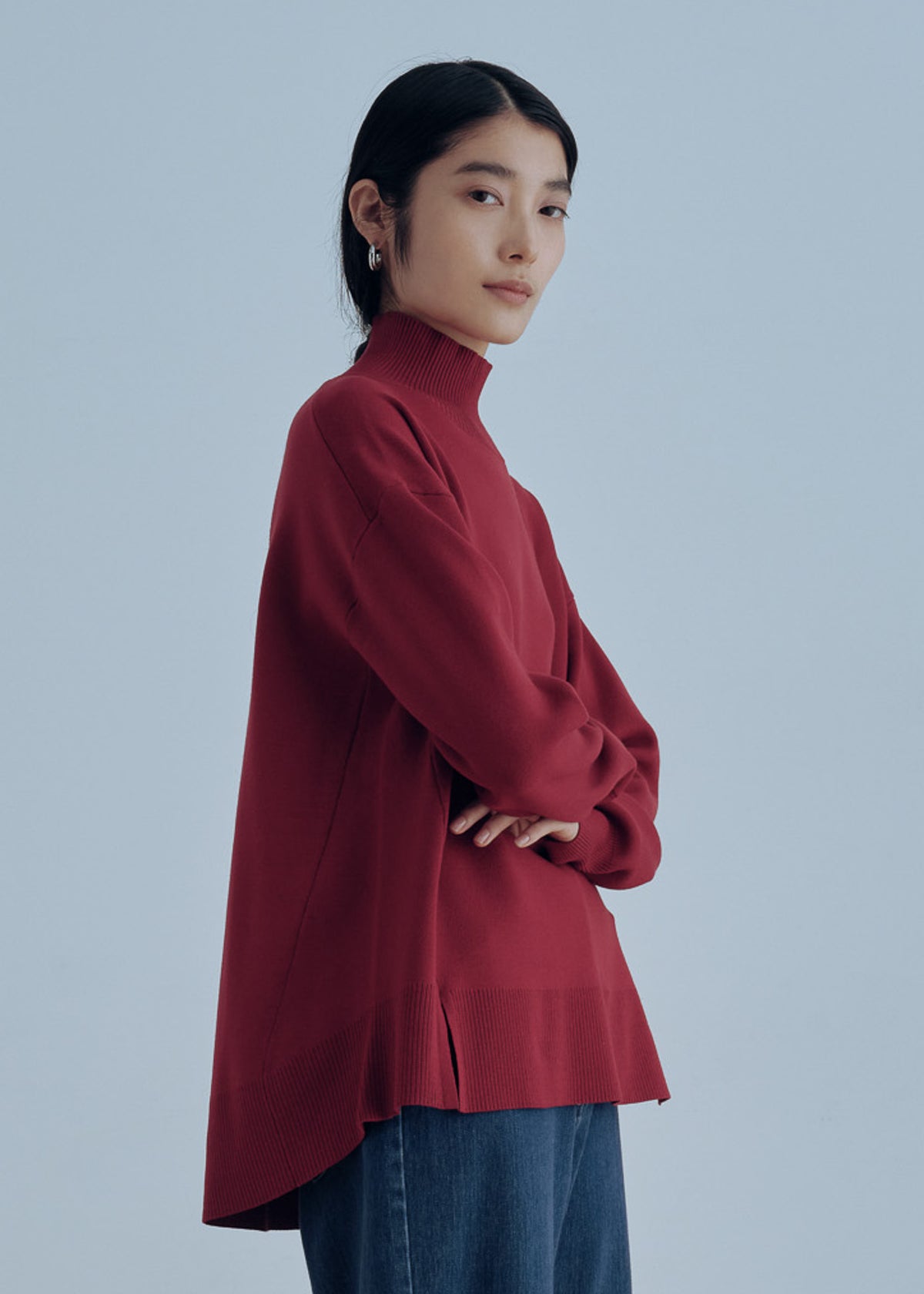 美フォルムハイネックニットプルオーバー