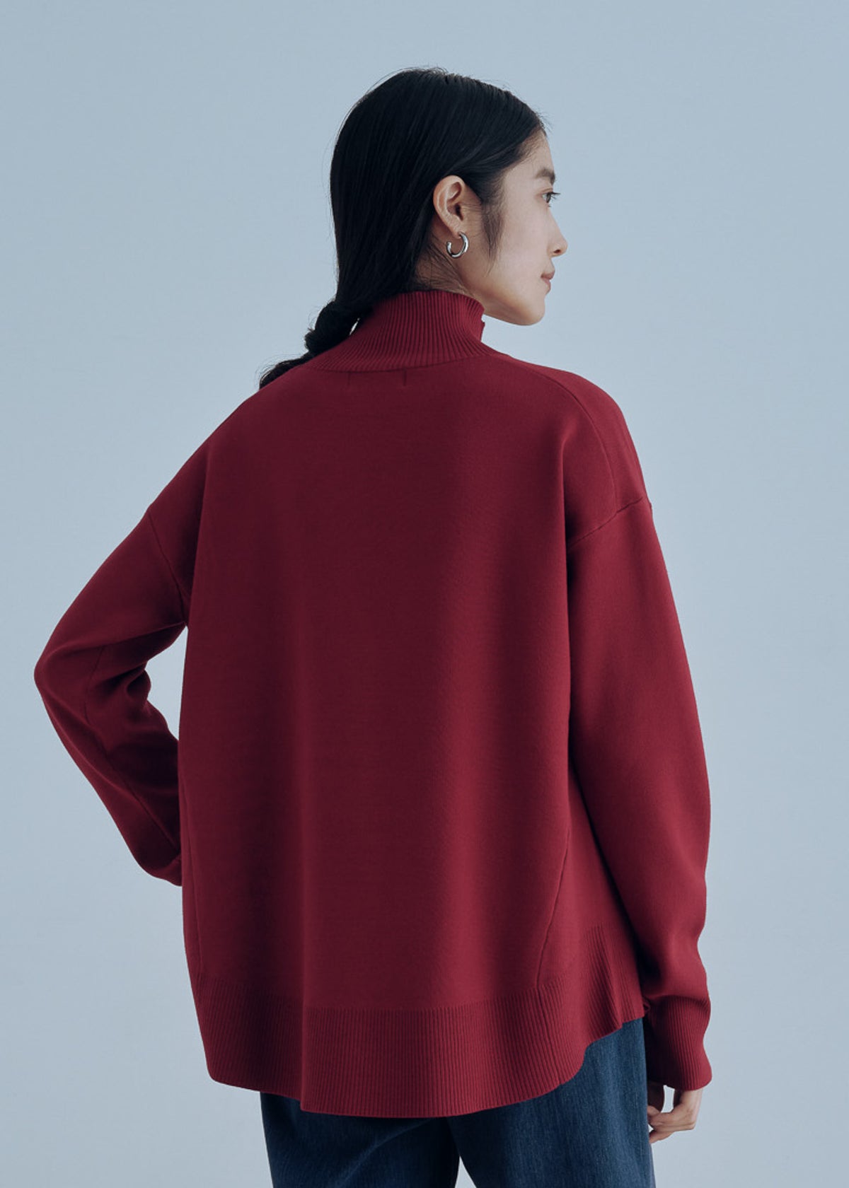 美フォルムハイネックニットプルオーバー