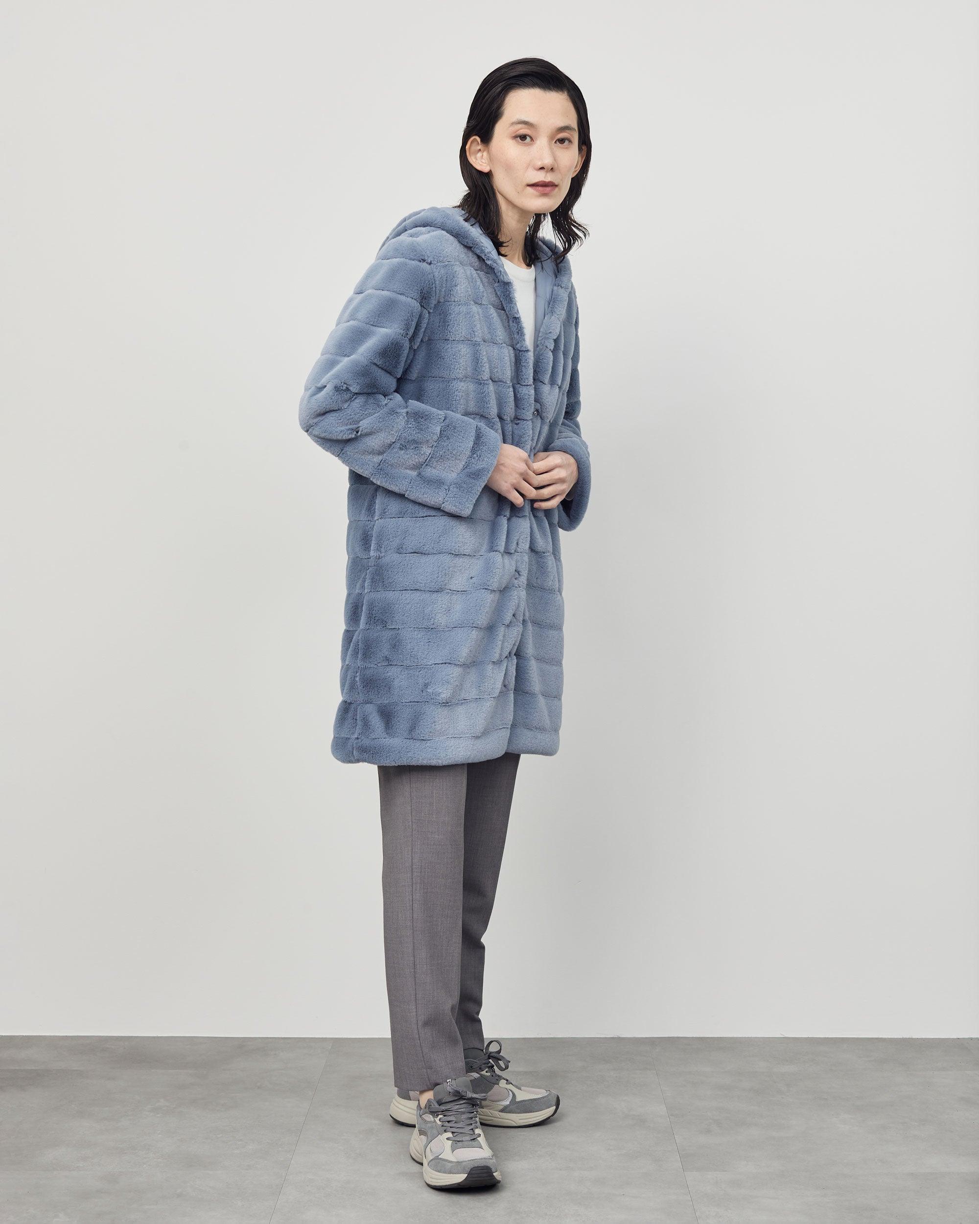 エコファーリバーシブルフード付きコート