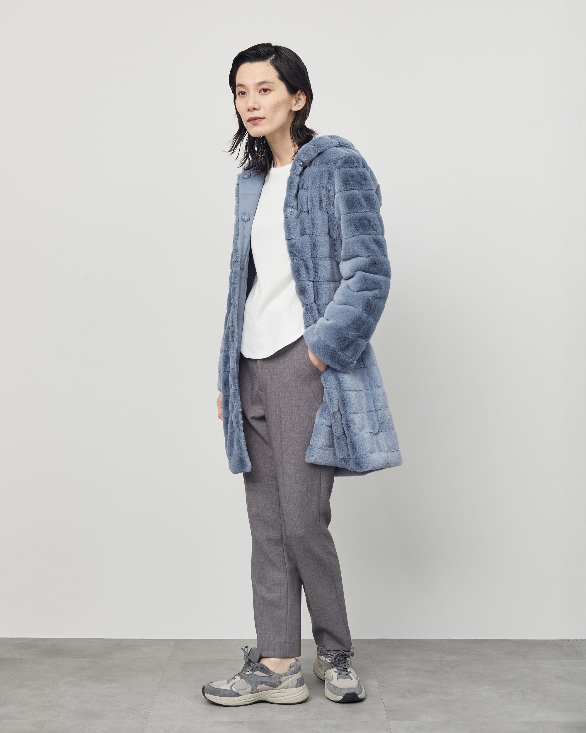 エコファーリバーシブルフード付きコート