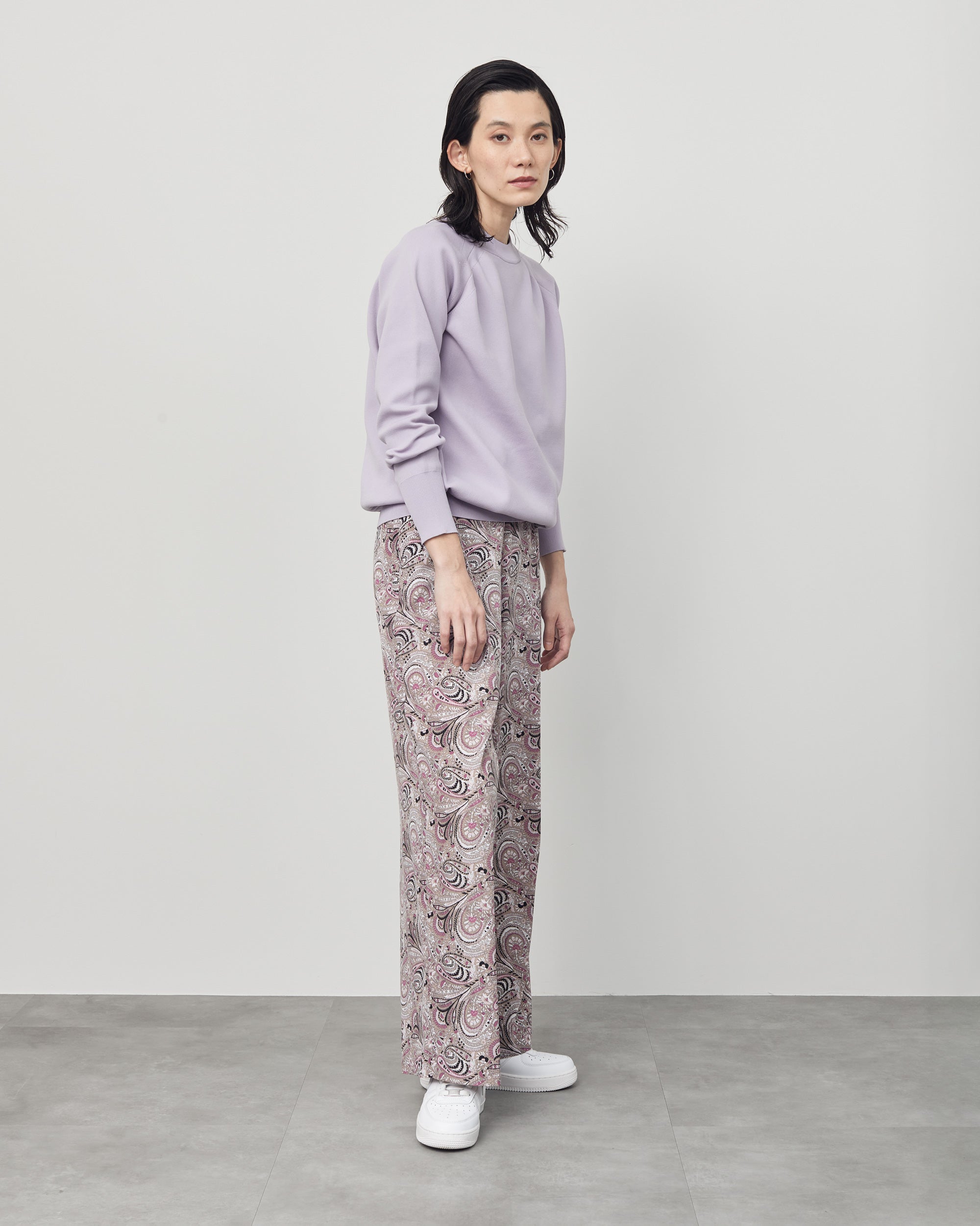 ペイズリー柄サイドタックワイドパンツ
