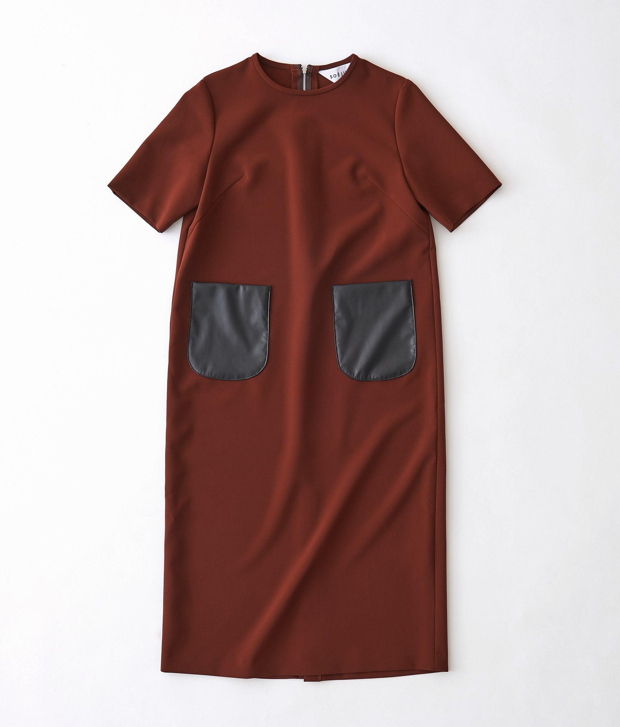 【アーカイブ済み】エコレザーポケット付ワンピース - SOÉJU online store (ソージュ オンラインストア)