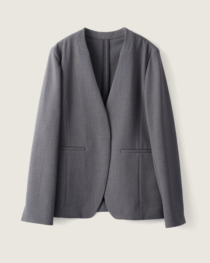 ウールライクノーカラージャケット